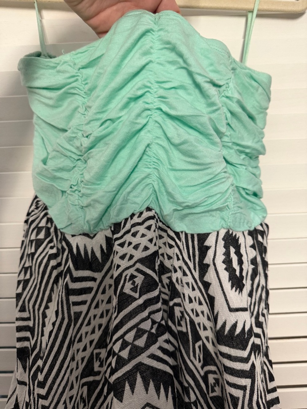 Empyre Mint & Black Aztec Print Spaghetti Strap Dress - Picture 2 of 5